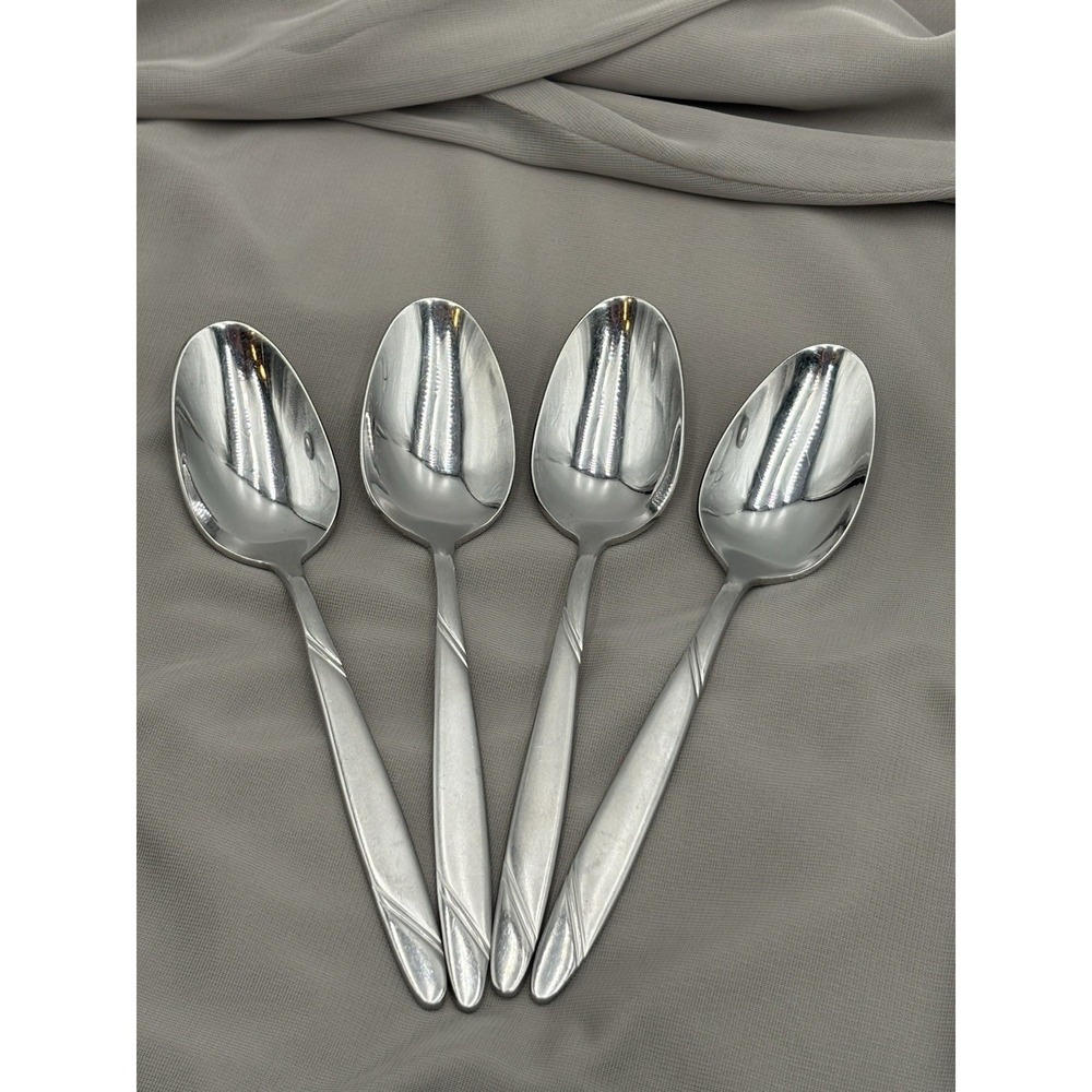 4 FOUR Oneida RISOTTO Soup Place Spoons 6 7/8" Stainless Flatware Silverware‎